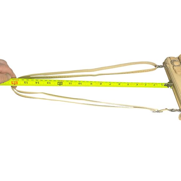 Brighton ALM Lutece Organizer Leather Croc Embossed Crossbody Purse Beige/Cream - Picture 12 of 14